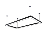 Lumière linéaire rectangulaire moderne pour salle de conférence de bureau, lumière LED sans ombre pour billard avec lampe en aluminium givré, club