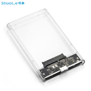 ShuoLe 2.5 Inch Sata Usb3.0 Hard Drive <b>Enclosure</b> Transparent <b>Plastic</b> Case For Ssd Hdd Mobile Storage - Product Image 1