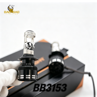BB3153 Phare LED automobile Lumière blanche Coque dorée Coque noire H4 H7 Ampoule avant de voiture à montage direct Éclairage automobile Fourniture d'usine