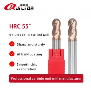 RLD AlTiSiN طلاء HRC55 4 الناي R4x60 8 مللي متر كربيد الكرة الأنف نهاية مطحنة رائجة البيع - Product Image 2