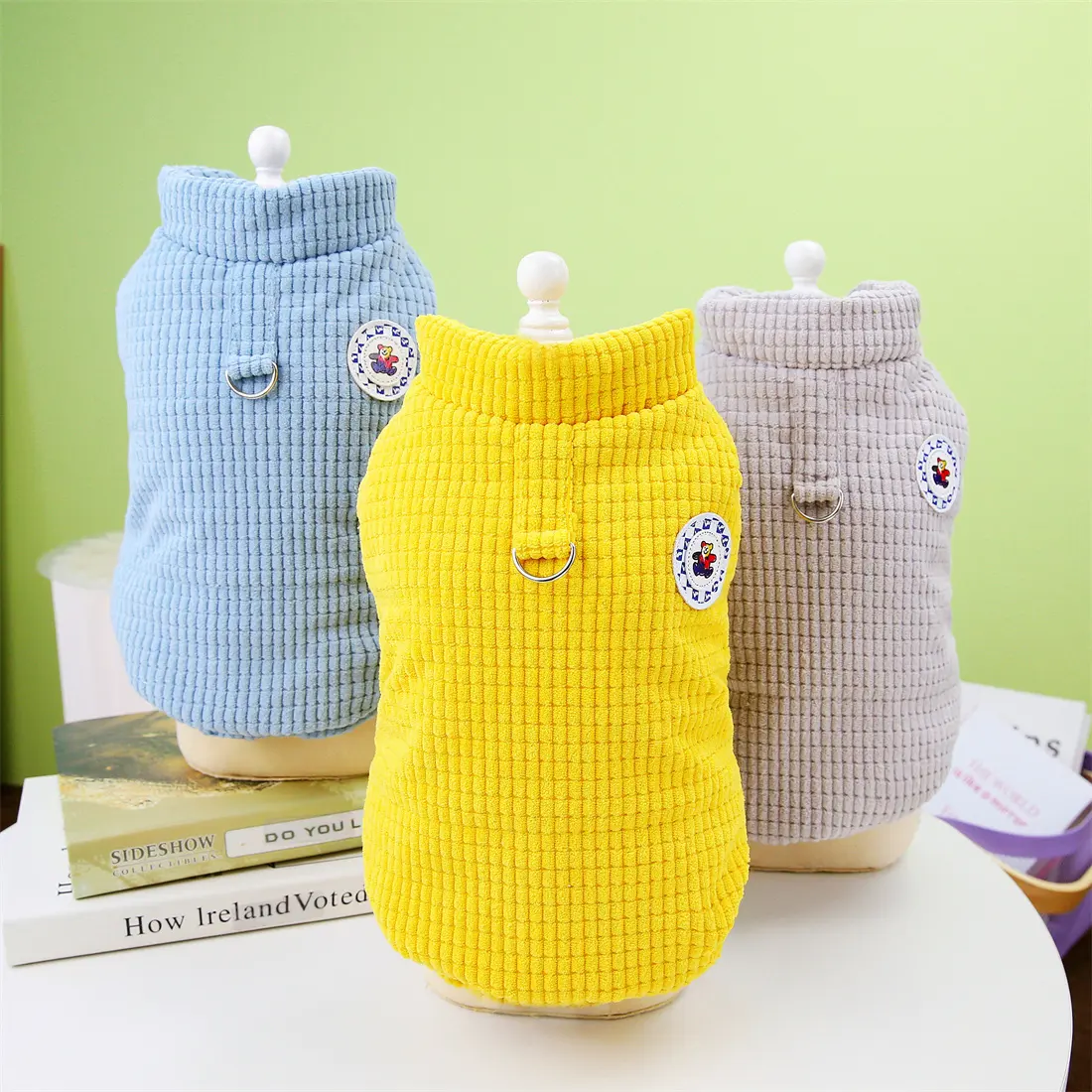 Winter Pet Apparel for Small Dogs, featuring a corn kernel patterned cotton vest