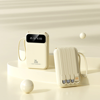Chargeur portable OEM avec logo, haute capacité 20000 mAh, nouvelle batterie externe à charge rapide 10000 mAh, 4 câbles intégrés, mini batteries externes