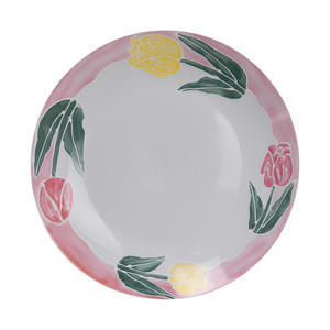 Assiette de table occidentale en céramique Tulipe Française, design élégant et frais, pour la maison, les hôtels et les restaurants - Product Image 1