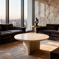Table basse en marbre naturel de luxe personnalisable, meuble de salon fait à la main, table d'appoint
