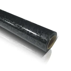 Rouleau de vinyle d'enveloppe de voiture noir en Fiber de carbone de forgeage d'animal familier pour des autocollants de pare-chocs de décalcomanies de carrosserie