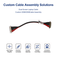 Câble coaxial micro LVDS ICape 30 broches, pas de 0,5 mm, 40 AWG, avec conducteur en cuivre plaqué argent et isolation PFA pour double écran