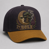 Cappellino da Baseball Personalizzato con Stampa Old English, 5 Pannelli, Visiera Curva, Stile Dad Hat, Streetwear West Coast, Vendita all'Ingrosso, MOQ Basso