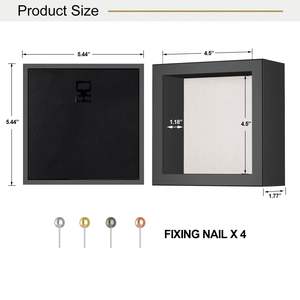 Offre Spéciale cadre de boîte d'ombre avec dos en lin-Verre véritable, punaises incluses, vitrine à mémoire rustique robuste, blanc vieilli - Product Image 4