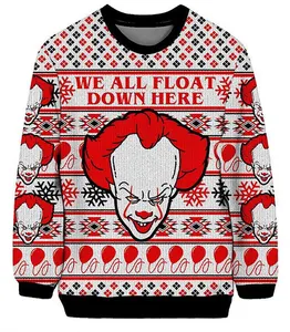 Sweater Pullover Natal rajut Jacquard cetak desain baru 2023 pria