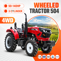 Tracteur agricole mini 4x4 de 50 ch, 60 ch, 70 ch, 80 ch, 90 ch, 100 ch, tracteur agricole à roues 4x4 pas cher, moteur diesel