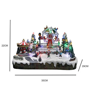Décorations de village de Noël à LED personnalisées <span class=keywords><strong>en</strong></span> usine, décorations de parc d'attractions, patinage, ornements de Noël <span class=keywords><strong>en</strong></span> résine, artisanat DIY, cadeaux - Product Image 2