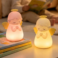Lampe LED créative en silicone en forme de petit ange, éclairage tactile USB, 7 couleurs, rechargeable, petite veilleuse LED RGB mignonne style anime