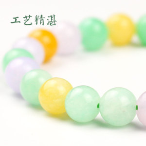 สร้อยข้อมือไตรรงค์คาลซิโดนี 8 มม. ลูกปัดทรงกลม เครื่องประดับของผู้หญิง ของขวัญ สร้อยข้อมือแฟชั่น - Product Image 3