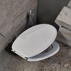 Tapa de inodoro redonda de plástico moderna antideslizante con cierre lento y frente abierto, placa amortiguadora para baño, modelo 019, China Hebei - Product Image 3