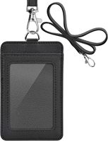 Porte-badge en cuir texturé fait main avec emplacements pour cartes de crédit pour le personnel aéroportuaire, les employés de bureau professionnels, coffret cadeau