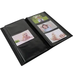 Álbum de fotos transparente pp 4x6, fabricante personalizado, preto, tampa clara, bolso, para crianças, casamento, livro, folhas, álbum de fotos de plástico