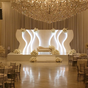 SMOOTH Hot Sales Wedding LED Light White Iron Arch Backdrop Metal Frame Arch Backdrop Stand <b>for</b> <b>Party</b> Event - Product Image 1