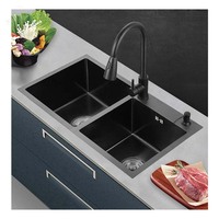 Évier de cuisine intelligent en acier inoxydable fait main pour salle de bain et lave-vaisselle