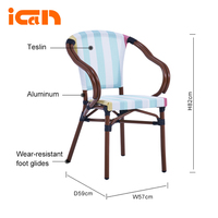 Nouvelle chaise de villa Teslin, mobilier de loisirs, fauteuils de restaurant Teslin, chaises empilables pour terrasse et patio, chaises de café