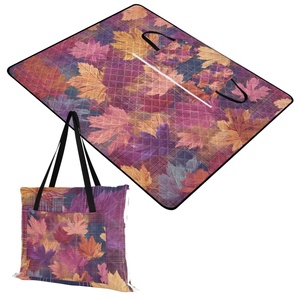 Hawaiian Tropical <b>Leaves</b> Oversized BBQ Blanket Waterproof Picnic Quilted Washable Camping Mat Foldable Picnic Bag - Product Image 1