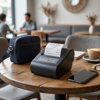 Printer Barcode Thermal Mini 58mm Bluetooth Nirkabel untuk Ponsel dengan Baterai Isi Ulang