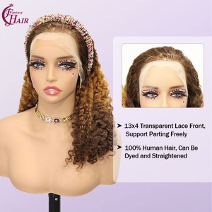 Pelucas FH 13x4 sin pegamento, rizadas birmanas, cabello humano vietnamita # T4-30-4 Lace Frontal, Cabello Rizado Birmano, Proveedor - Product Image 3