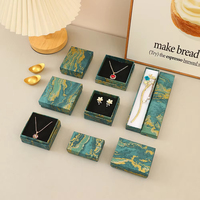 Boîte à bijoux en papier personnalisée en gros avec couvercle et base à motif marbré pour emballage de collier, bracelet, boucles d'oreilles, bague, cadeau