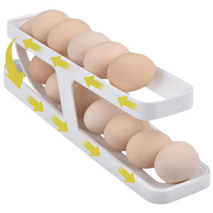 Wholesale Kitchen Organizer Plastic Trays Automatic Rolling <b>Storage</b> Rack Holder Fridge Dispenser Bin - Product Image 5