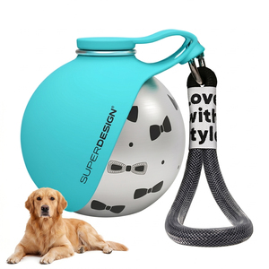 Botella de Agua para Perro 2 en 1, Portátil, de Acero Inoxidable, con Tazón de Silicona, para Viajes, Senderismo, Paseos al Aire Libre, a Prueba de Fugas - Product Image 1