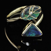 Créateur de bijoux fins de haute qualité de luxe plaqué or 18 carats bague en argent sterling massif 925 opale australienne naturelle pour femmes hommes