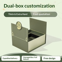 Boîte cadeau personnalisée à double porte en carton céramique pour thé, bijoux, cosmétiques et articles du Nouvel An - Marque Wenchuang
