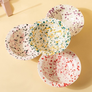 Support de gamelle pour petits animaux, bol en céramique style peinture à l'encre pour chats et chiens, avec support surélevé, adapté aux chats et aux chiens - Product Image 4