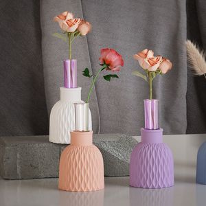 Ide baru besar cabang bunga Eropa tabung uji hidroponik bergelombang vas DIY Aroma gipsum tempat lilin cetakan silikon - Product Image 4