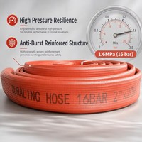 Tuyau d'incendie flexible en caoutchouc rouge de 15m et 30m, haute résistance, pour pompiers, usage forestier et agricole, prix usine OEM