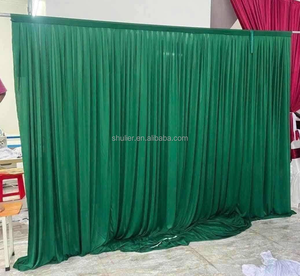 Tenda di Sfondo in Seta Verde per Palcoscenico di Matrimoni e <span class=keywords><strong>Feste</strong></span> di Compleanno - Product Image 4