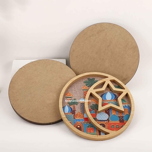 Plateau en bois bohème avec incrustation de nacre, design flexible pour les célébrations du Ramadan et de l'Aïd |   Plateau de service artisanal pour dattes - Product Image 6