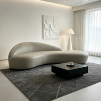Canapé Courbé en Cuir Véritable Personnalisé OEM ODM, Design de Luxe pour Hôtels, Villas, Restaurants, Hôpitaux et Espaces Commerciaux – Vente en Gros