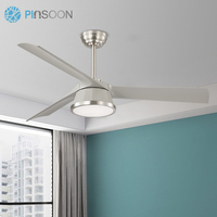 Meilleure vente moteur en cuivre 3 pales ABS intérieur 52 pouces télécommande Led plafond lustre ventilateur lumière