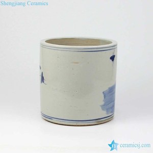 Rzkt03 Serie Antiguo Precio Barato Azul Blanco Cilindro Forma <span class=keywords><strong>Maceta</strong></span> De Cerámica - Product Image 5