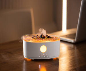 Jellyfish Mist Aromatherapy Air Humidifier <strong>3</strong> <strong>Led</strong> Color Smoke Ring Fragrance 3D Flame Light <strong>Diffuser</strong> Volcano Fire Aroma <strong>Diffuser</strong> - Product Image 1