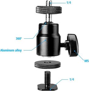 Nhiếp ảnh LCD lĩnh vực Màn hình LED ánh sáng đèn flash Microphone kim loại siêu kẹp gắn kết với 1/4 vít <span class=keywords><strong>mini</strong></span> bóng Head Adapter Hot Giày - Product Image 3