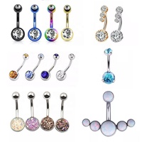 Promotion : Bijou de piercing pour nombril en acier inoxydable plaqué or, style barbell, en acier chirurgical, pour femmes, mariages
