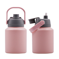 Grand flacon de sport de voyage en acier inoxydable isolé à double paroi de 32oz 900ml avec couvercle et poignée à bec verseur pour cadeau d'affaires
