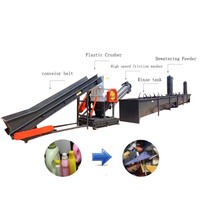 Machine de recyclage automatique de plastique PP PE PET, broyeur et laveur de bouteilles en plastique, petite machine de broyage de bouteilles en PET pour les déchets