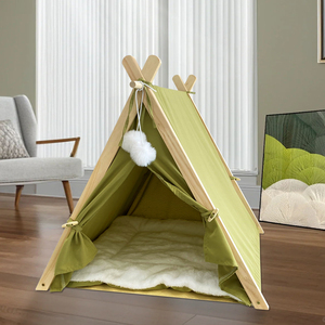 Tienda de campaña <span class=keywords><strong>tipi</strong></span> de madera moderna y lavable <span class=keywords><strong>para</strong></span> mascotas, portátil, duradera, ecológica, empaquetada en cartón, <span class=keywords><strong>casa</strong></span> <span class=keywords><strong>para</strong></span> <span class=keywords><strong>gatos</strong></span> y animales pequeños - Product Image 1