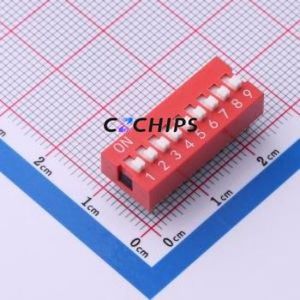 SMQS-09R-TP DIP Switch Switch ( Type: Flat Toggle, Raised Type )( Number of Switch Sections: 9-Bit )( Lead Spacing: 2.54mm ) - Product Image 1