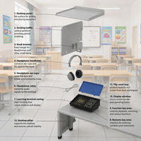 Headset Laboratorium Bahasa dengan Mikrofon Perangkat Audio Edukasi untuk Pelatihan Kelas Model GD3110B