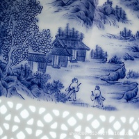 Tasse à thé en céramique émaillée bleu et blanc style chinois moderne de Jingdezhen avec couvercle et filtre, grande capacité pour le bureau/les réunions - Cadeau