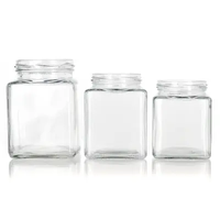Contenedor de alimentos wadah makanan dapur Jam kaca madu persegi stoples kaca 250 ml dengan tutup untuk Madu