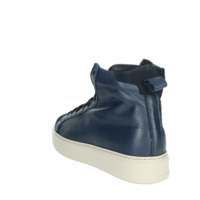 Baskets pour hommes NEVADA bleues, style basketball, en cuir, à tige haute
